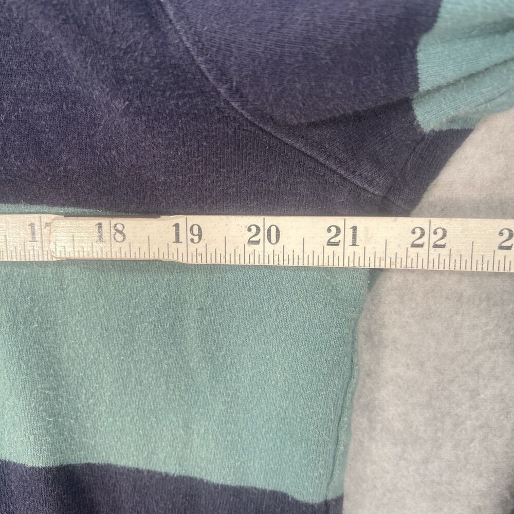 LL Bean Hoodie Sweatshirt Mens M Blue & Green Striped traditional fit - Picture 8 of 16